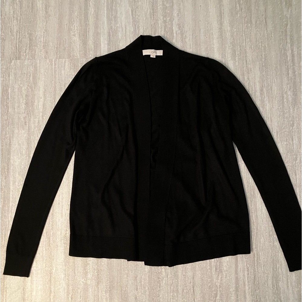 Loft black open cardigan